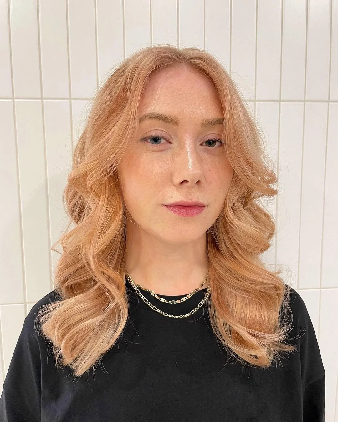 bright summer apricot blonde hair color 2026 Soft Peach Apricot Blonde for Fair Skin and Delicate Features