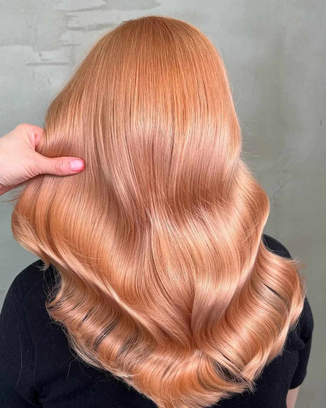bright summer apricot blonde hair color 2026 Rose Apricot Glass Hair with Luxe Satin Shine