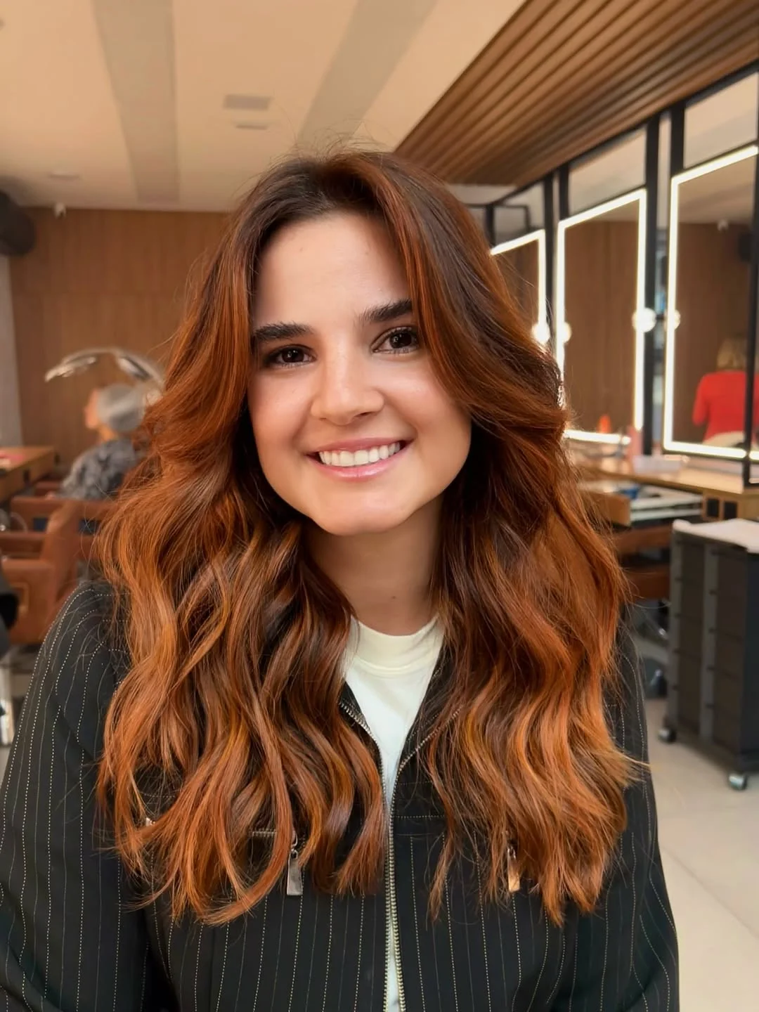 copper summer hair color for light skin 2026 Dimensional Brunette Copper Melt With Beachy Texture