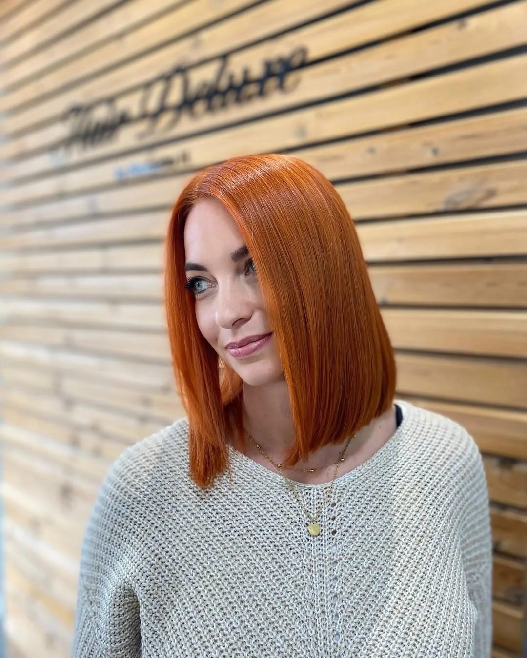 copper summer hair color for light skin 2026 Bright Apricot Copper Blunt Bob