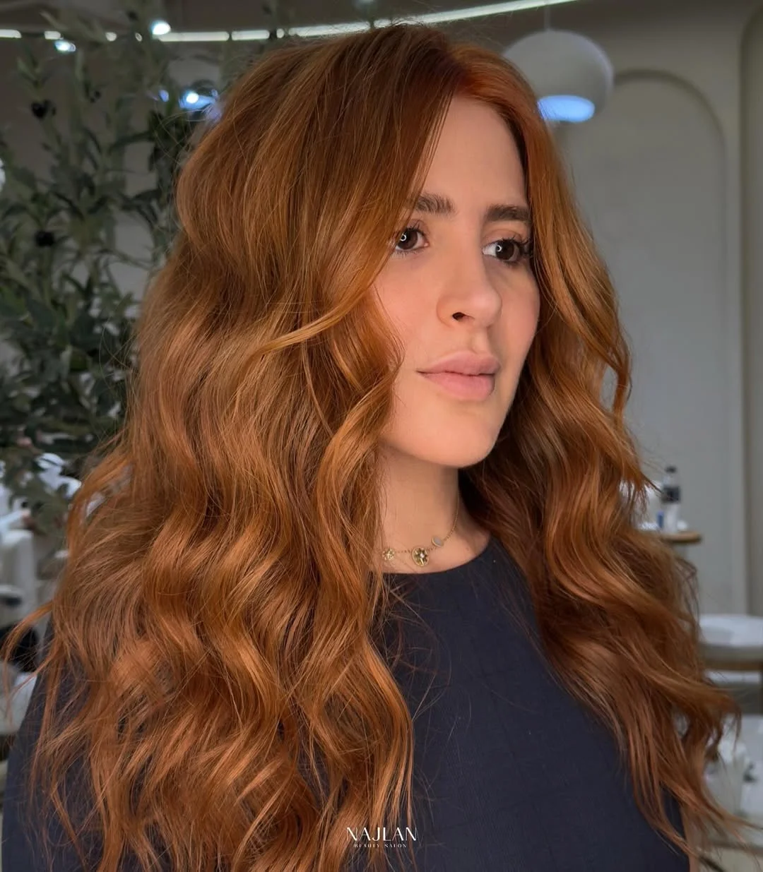 copper summer hair color for light skin 2026 Golden Cinnamon Copper With Soft Glam Waves