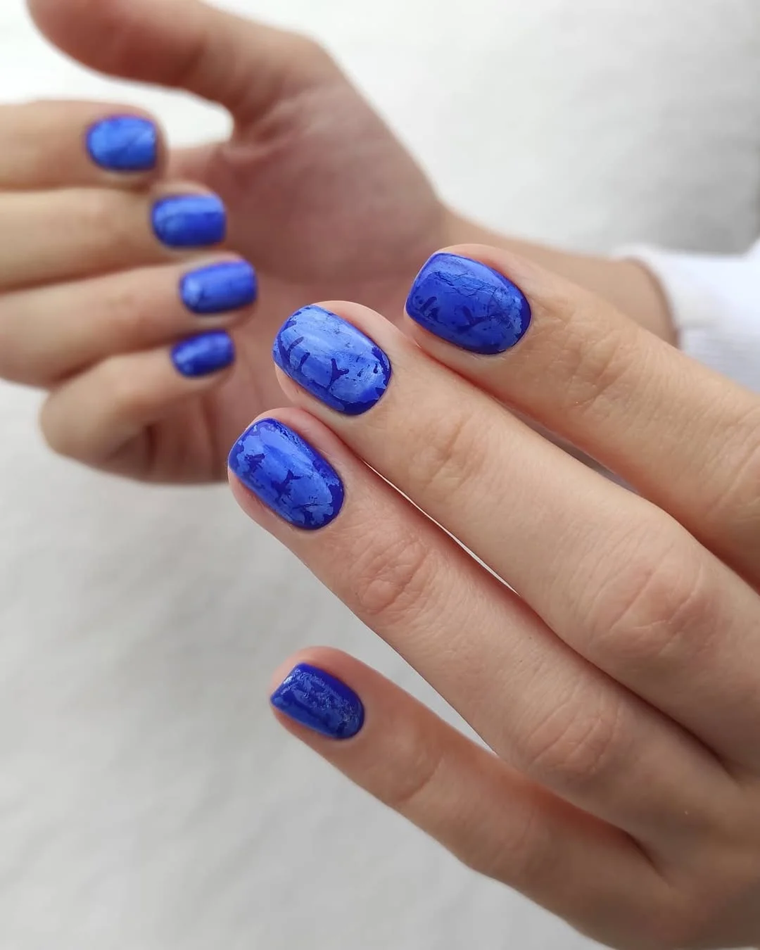 funky summer nails 2026 Electric Sapphire Texture Nails