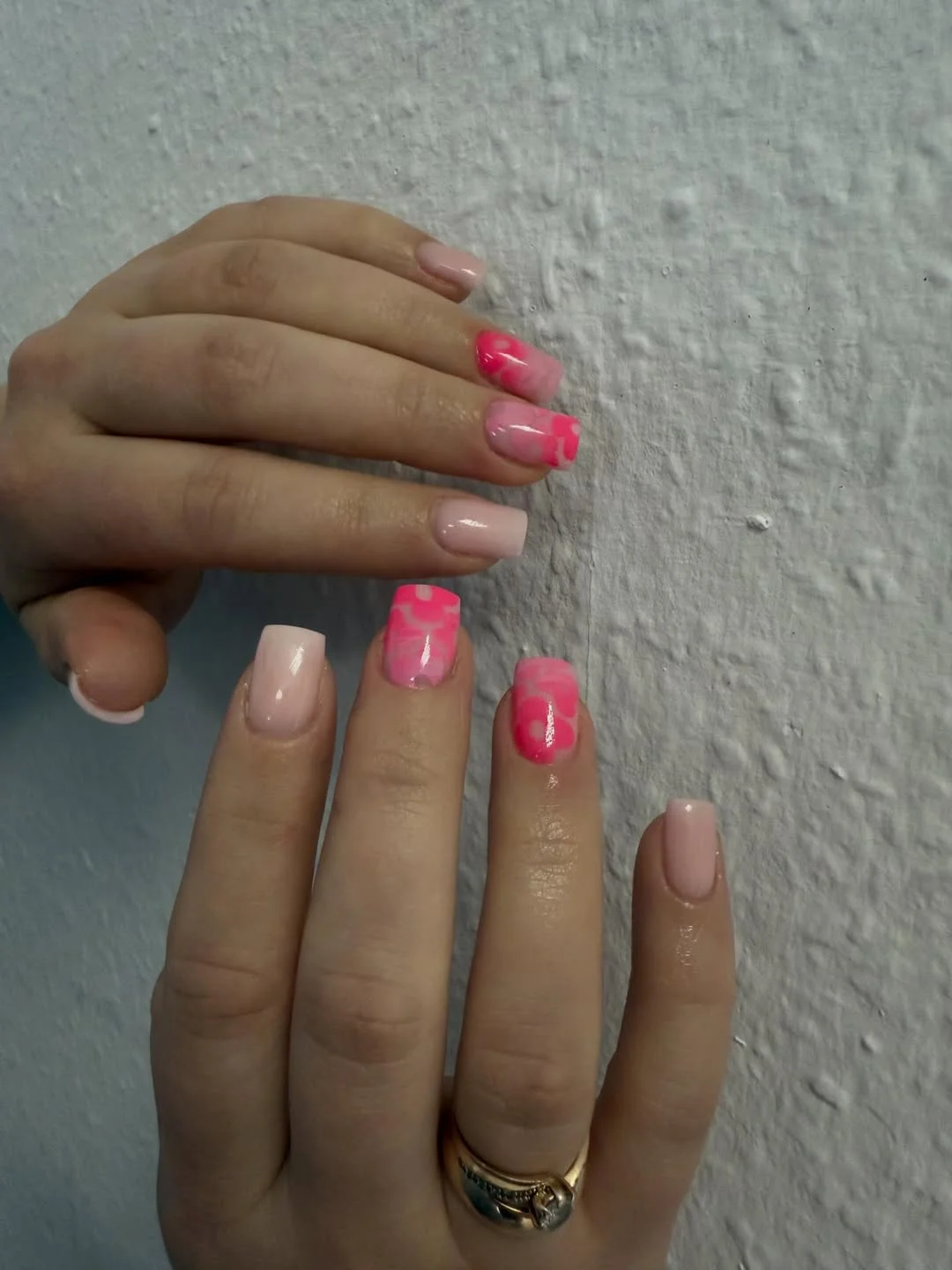 funky summer nails 2026 Soft Pink Abstract Blocks