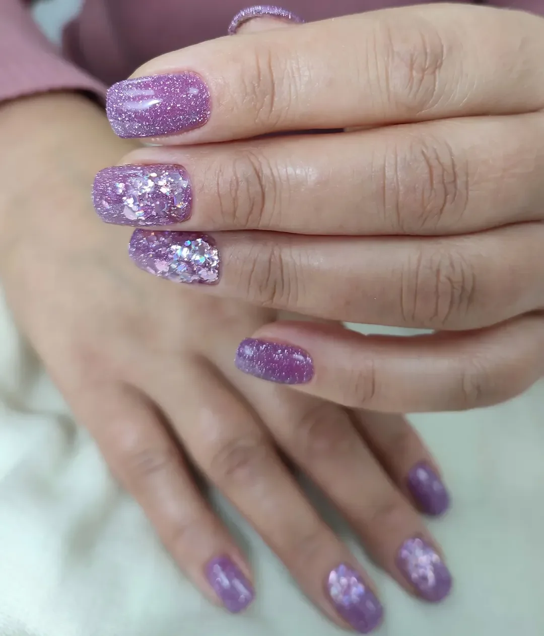 funky summer nails 2026 Lavender Sugar Sparkle
