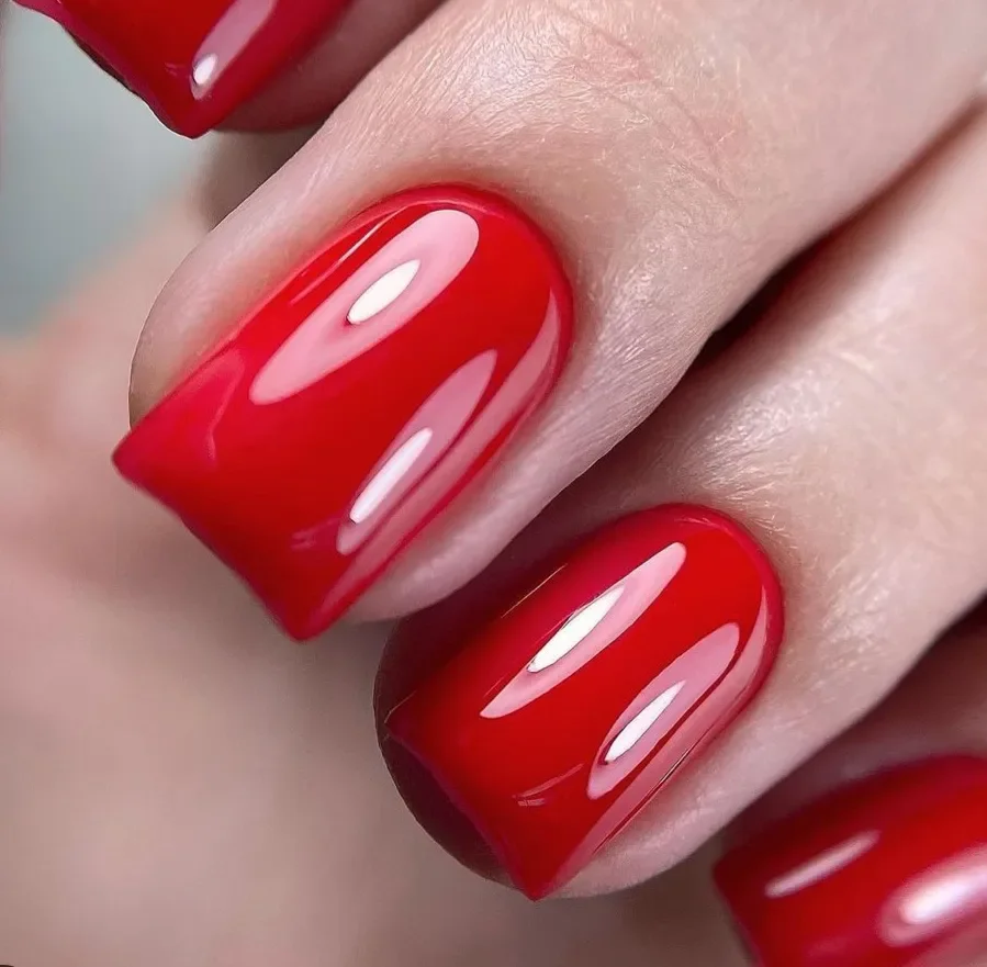 funky summer nails 2026 Classic Cherry Red with Maximum Impact