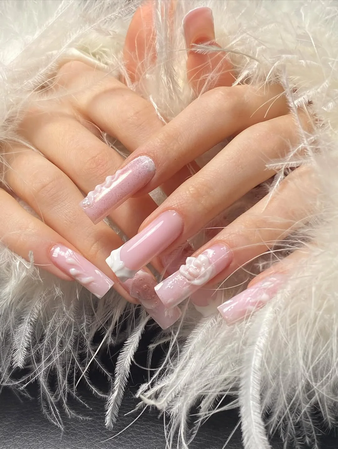 funky summer nails 2026 Soft Balletcore with Sculpted Details