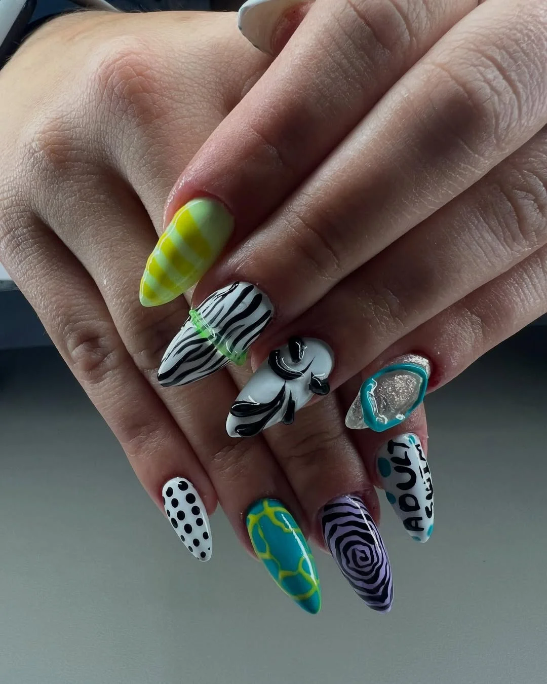 funky summer nails 2026 Maximalist Pop Art Explosion