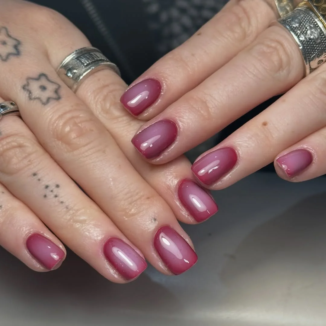 June Nail Colors ideas Glossy Berry Aura Nails For Minimalists Who Still Want Color