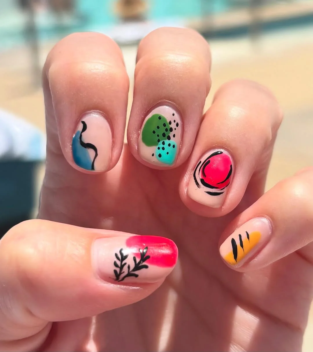 June Nail Colors ideas Abstract Pop Art Nails For Creative Summer Girls