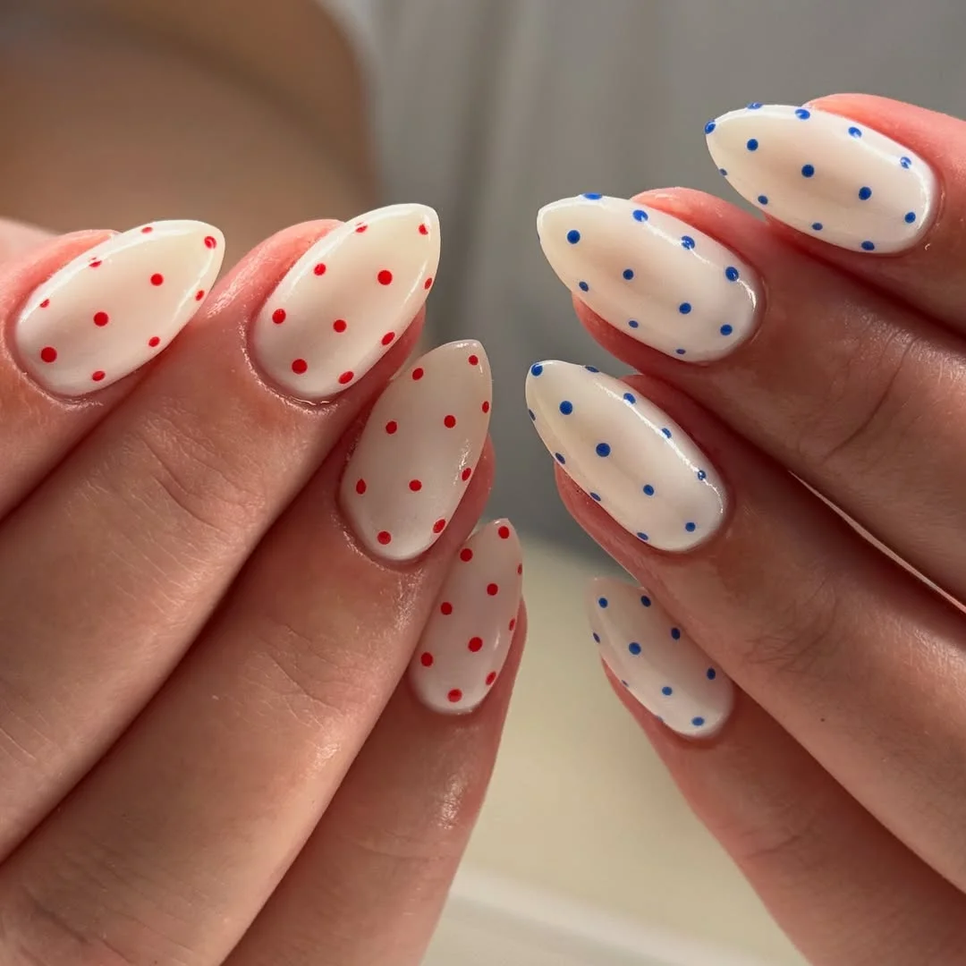 June Nails Ideas 2026 Minimal Polka Dot Nails