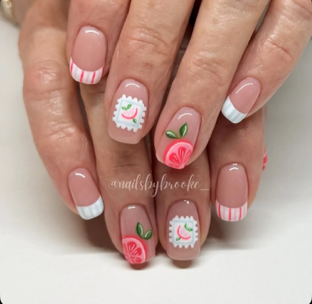 June Nails Ideas 2026 Fruit Stamp Nails
