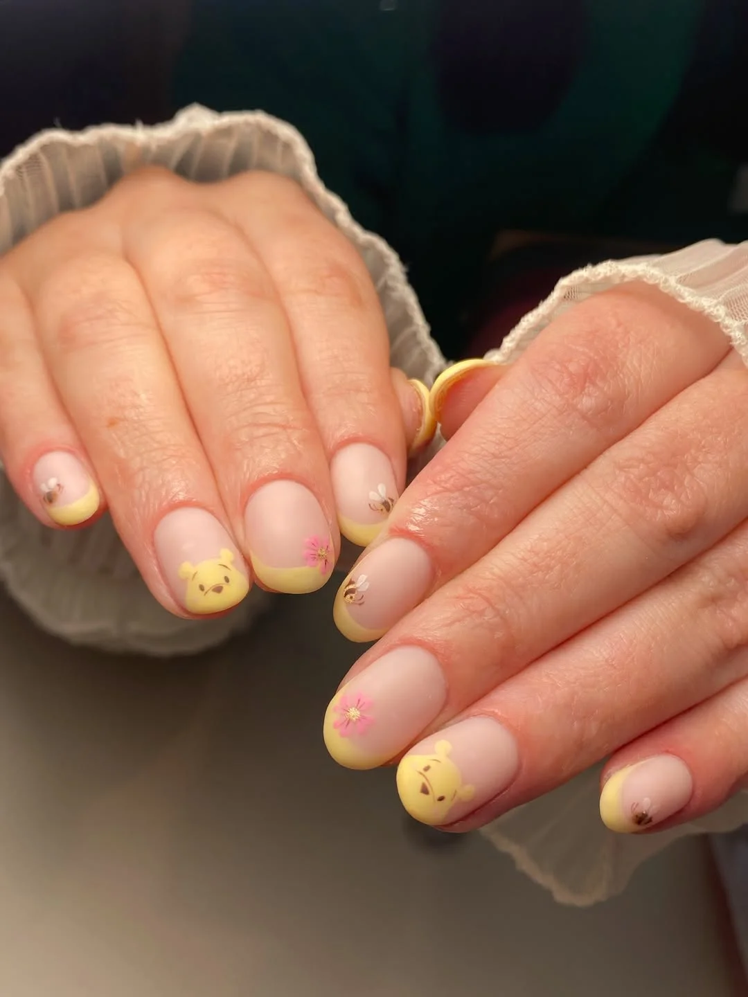 June Nails Ideas 2026 Soft Honey French Tips With Tiny Bee Accents