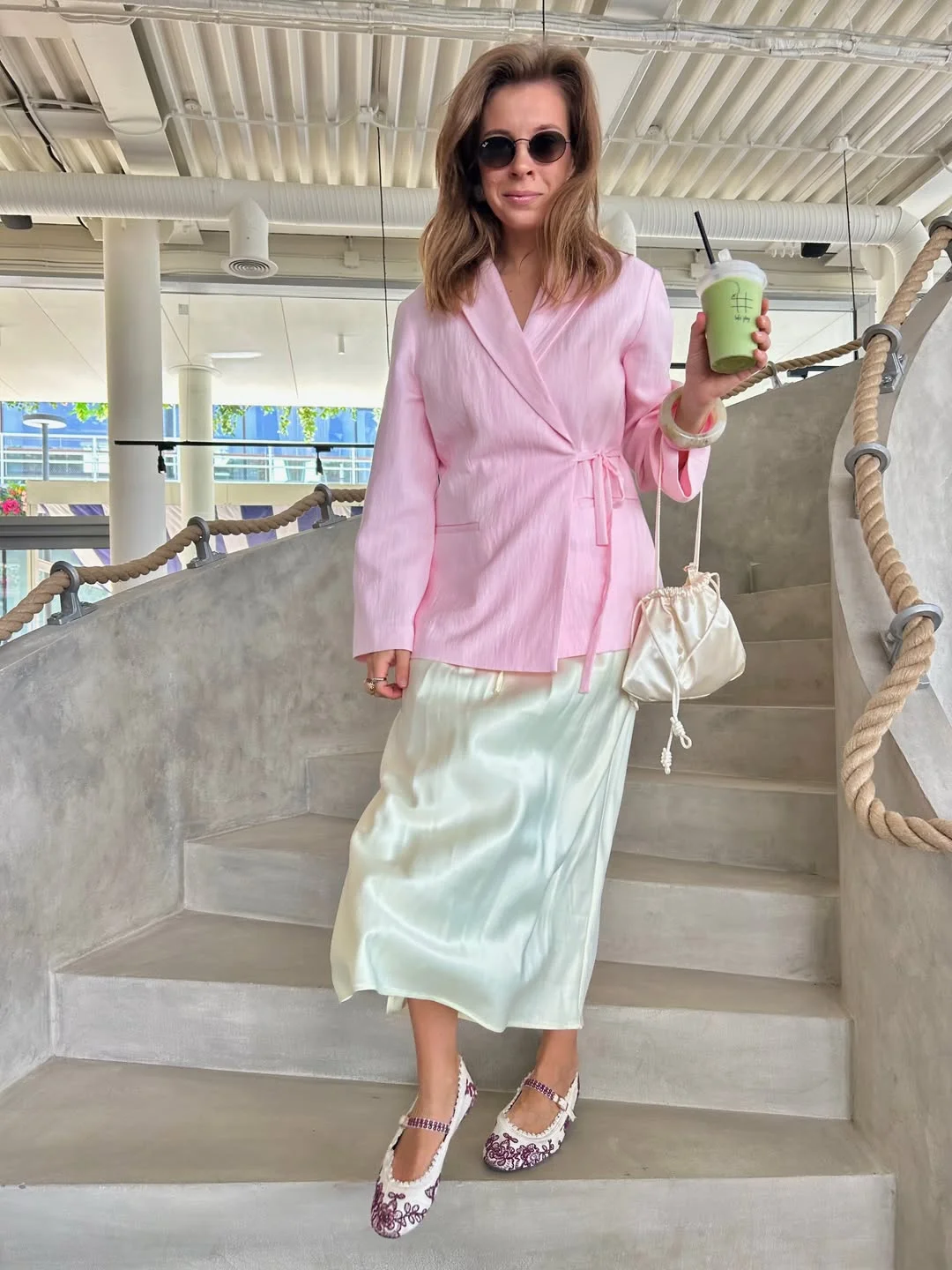June Outfits Ideas for women 2026 Soft Pink Layers and Satin Skirts for Feminine June Dressing