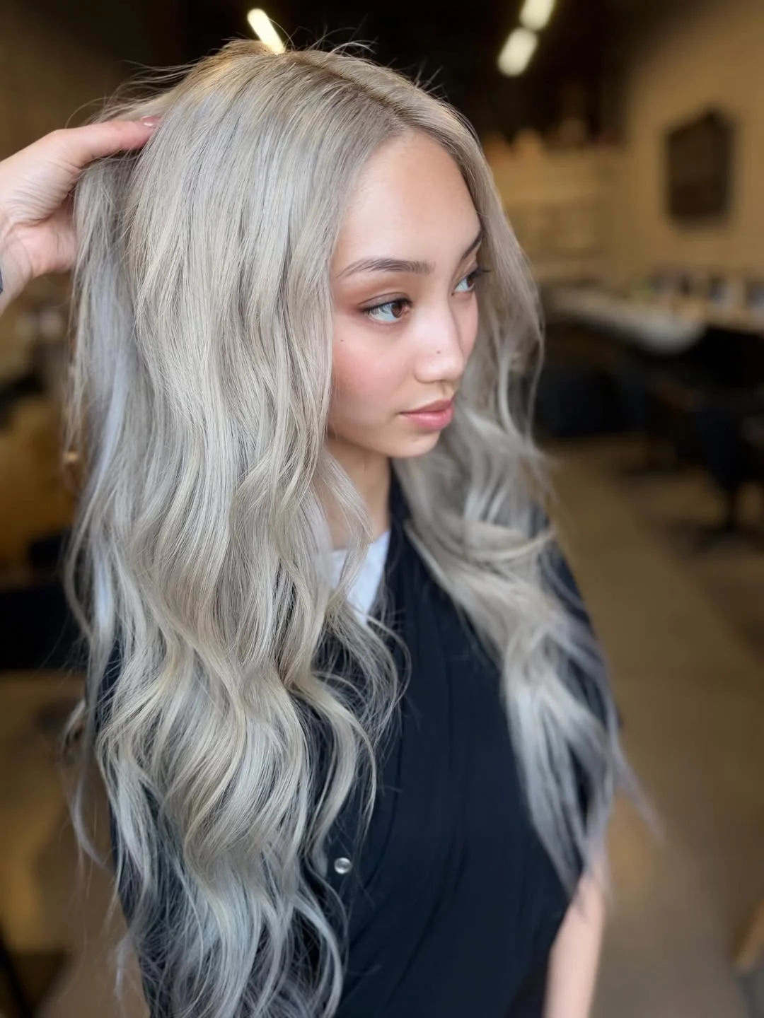 light summer ash blonde hair color 2026 Cool Ivory Ash Blonde With Soft Romantic Waves