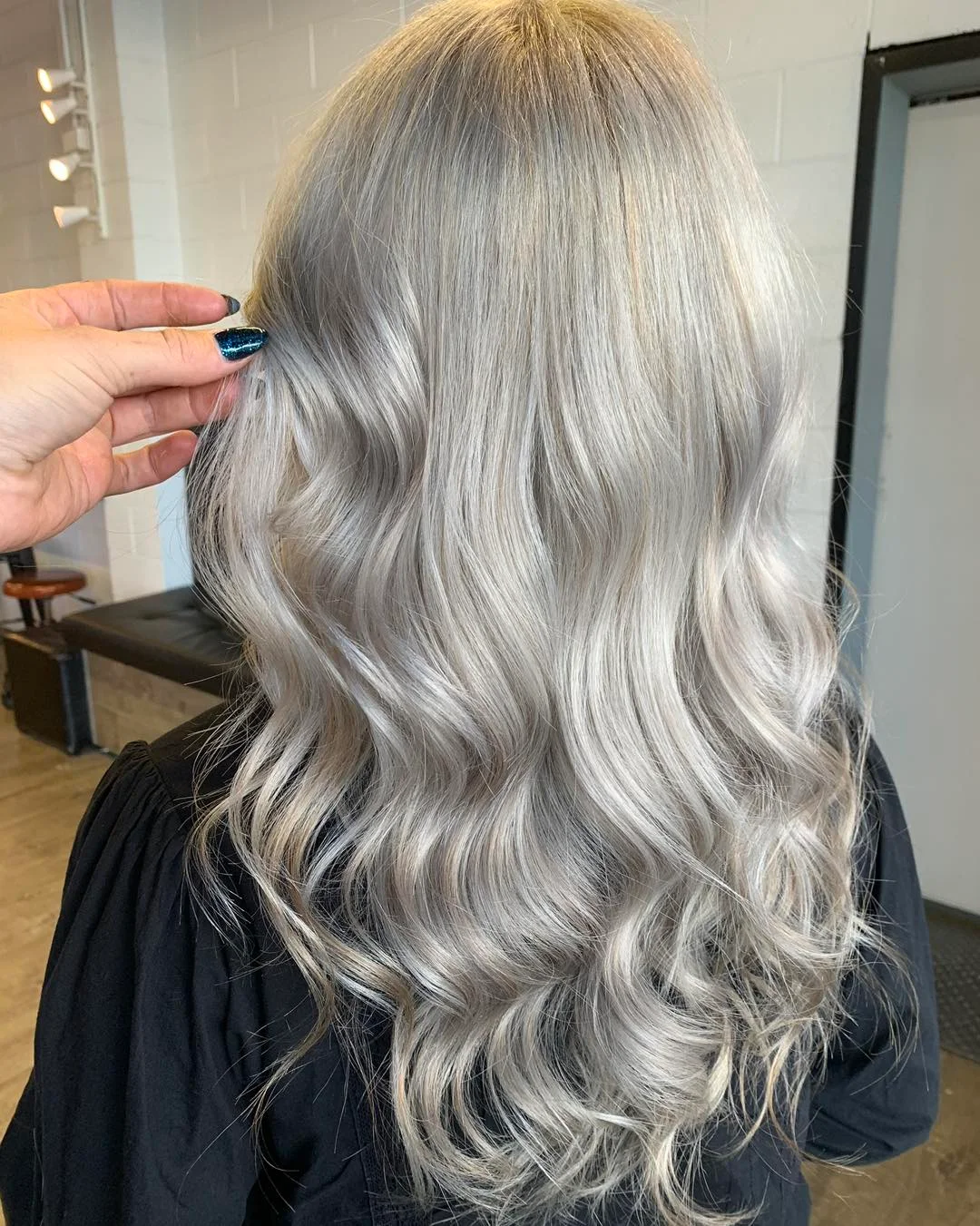 light summer ash blonde hair color 2026 Soft Silver Ash Blonde With Cascading Summer Waves