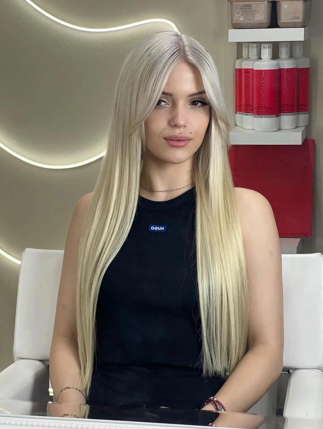 light summer ash blonde hair color 2026 Silky Vanilla Ash Blonde With Sleek Length