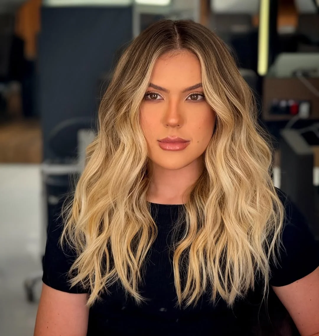 light summer honey blonde hair color 2026 Rooted Blonde Blend with Soft Summer Texture