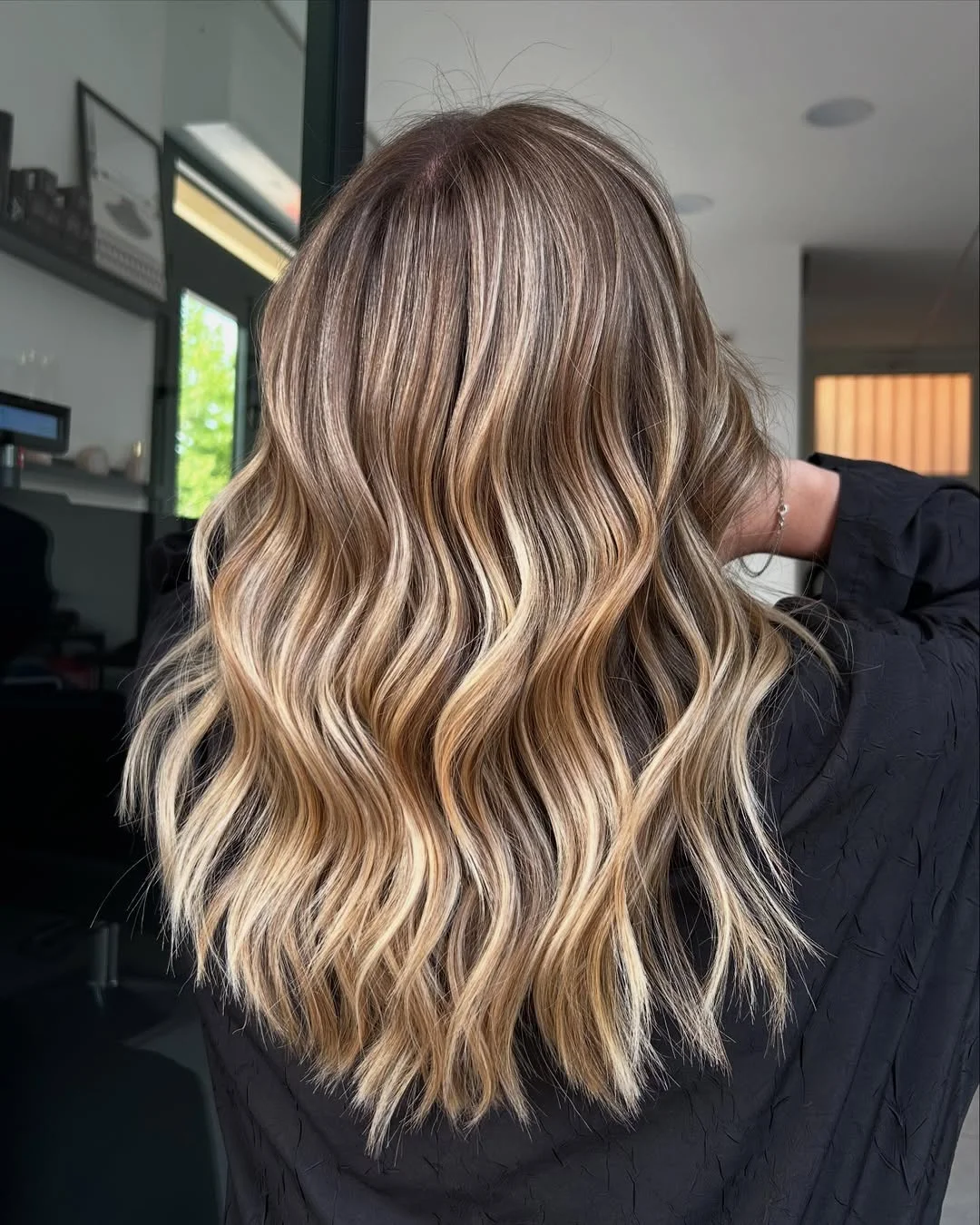 light summer honey blonde hair color 2026 Textured Honey Balayage with Sunlit Ribbons