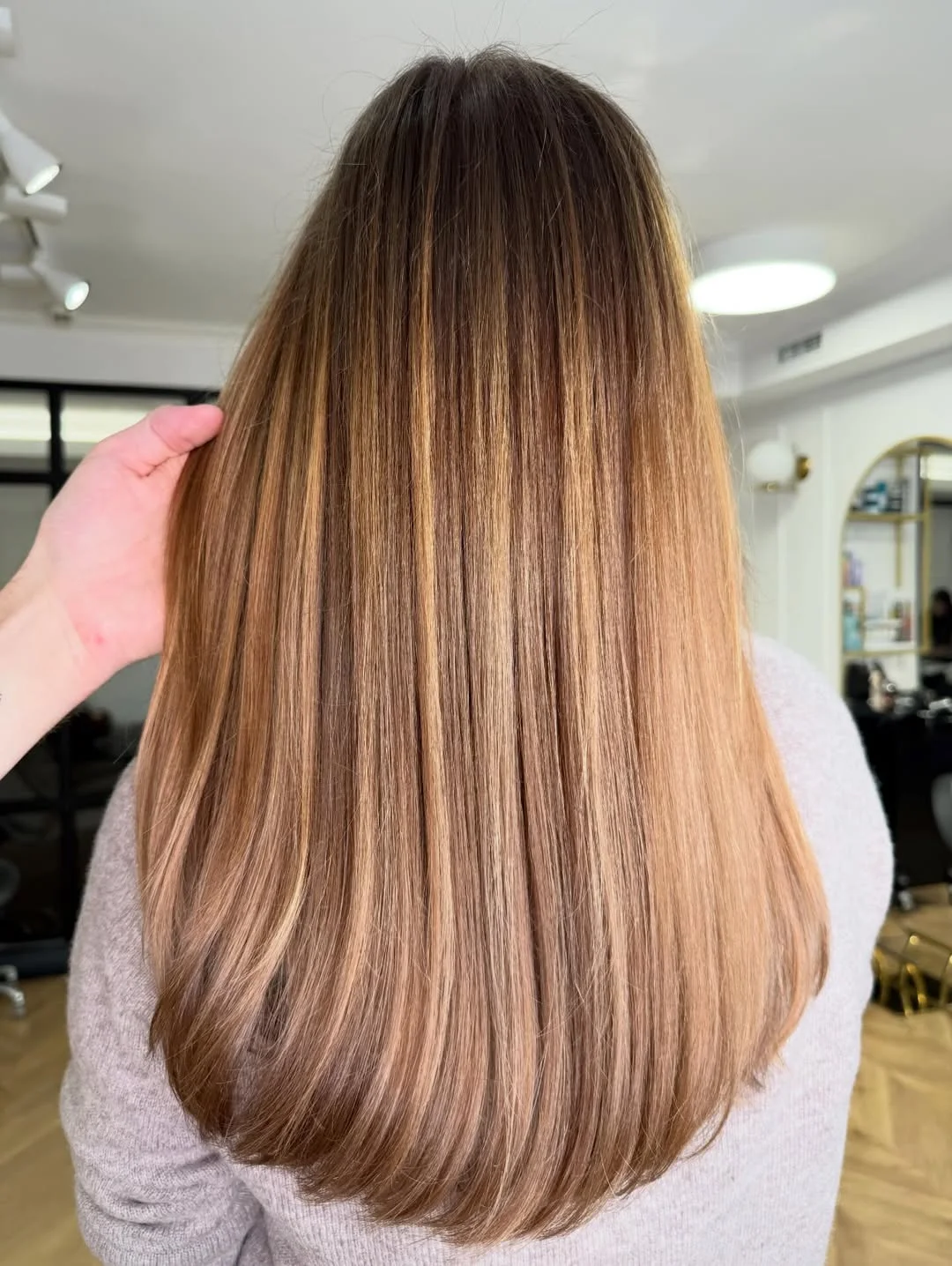 light summer honey blonde hair color 2026 Sleek Honey Straight with Seamless Dimension