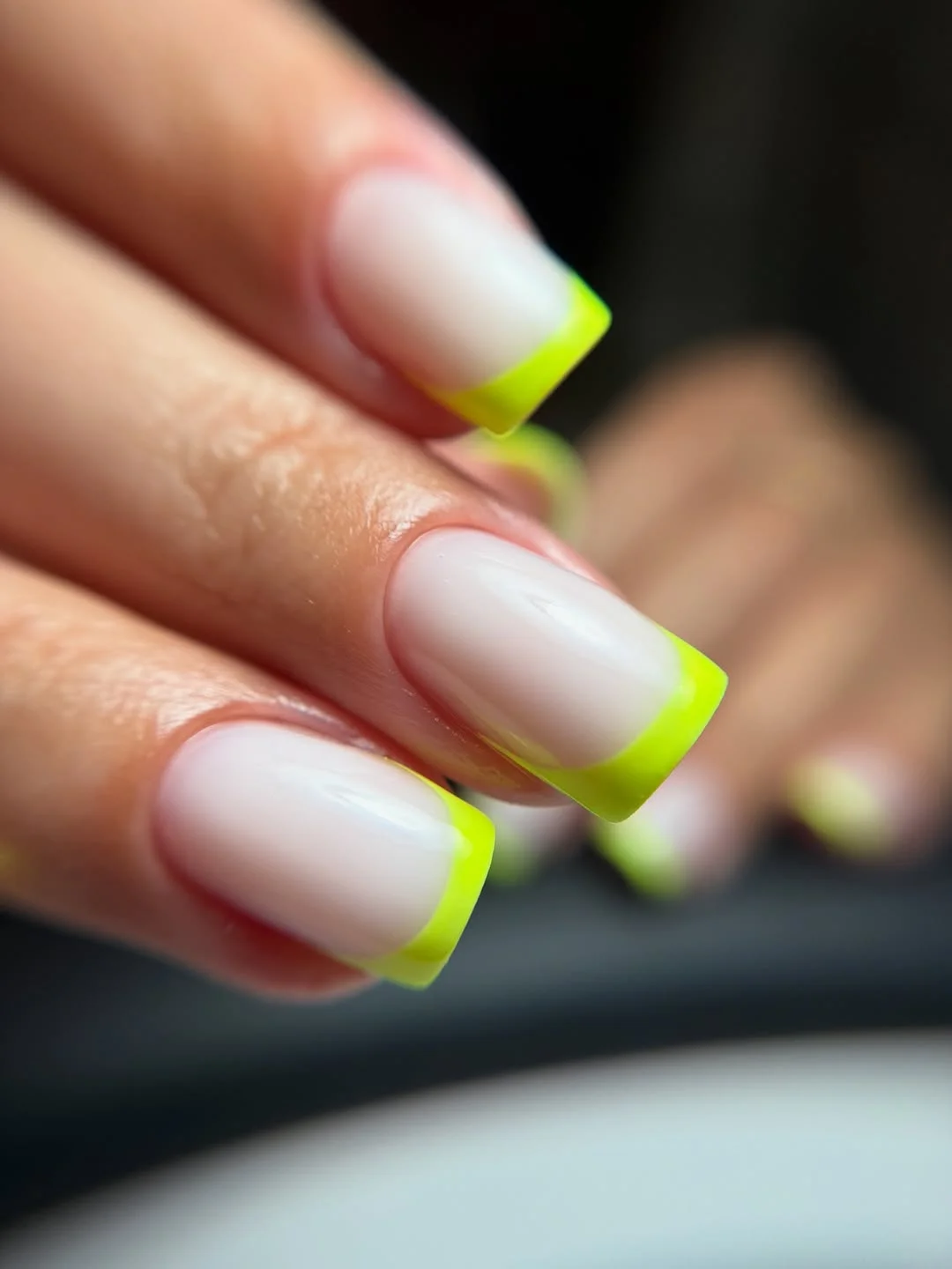 light summer nails 2026 Neon Lime French Tips for a Fresh Tennis-Club Summer