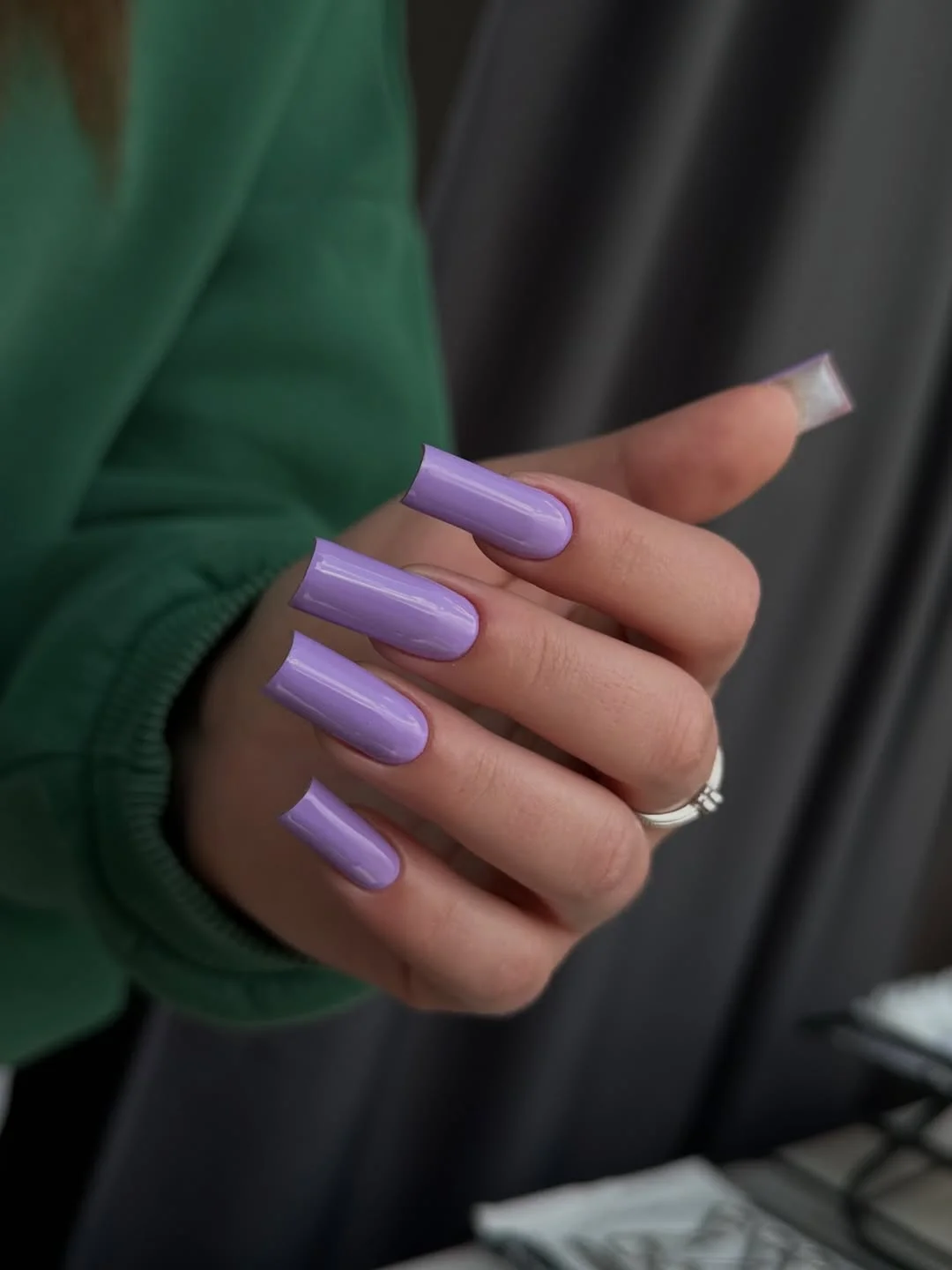 light summer nails 2026 Glossy Lavender Coffin Nails With Soft Y2K Energy