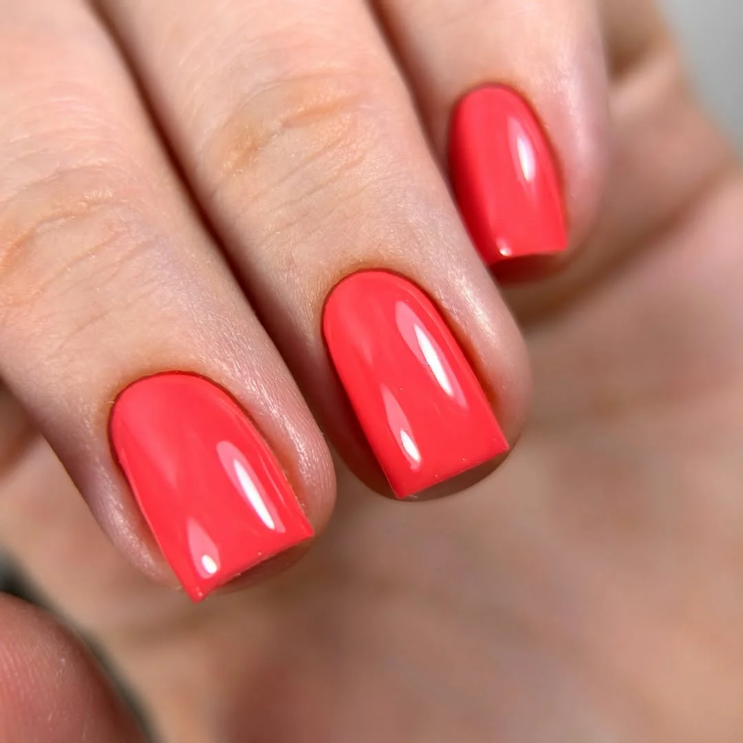 light summer nails 2026 Hot Coral Nails That Feel Like a Summer Sunset