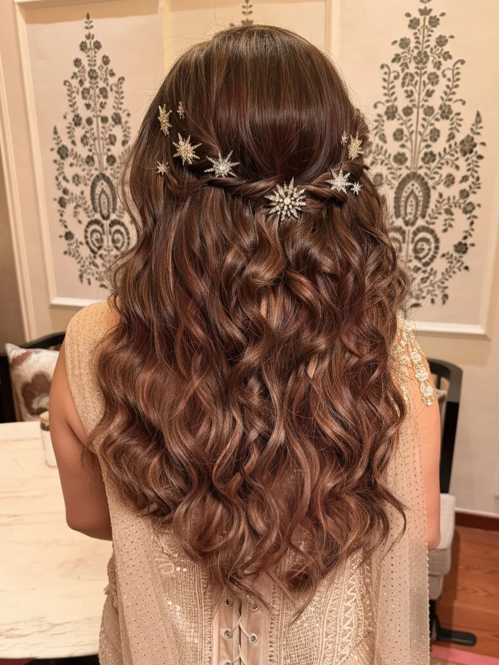 natural summer quick hairstyles 2026 Half-Up Twisted Waves with Subtle Sparkle