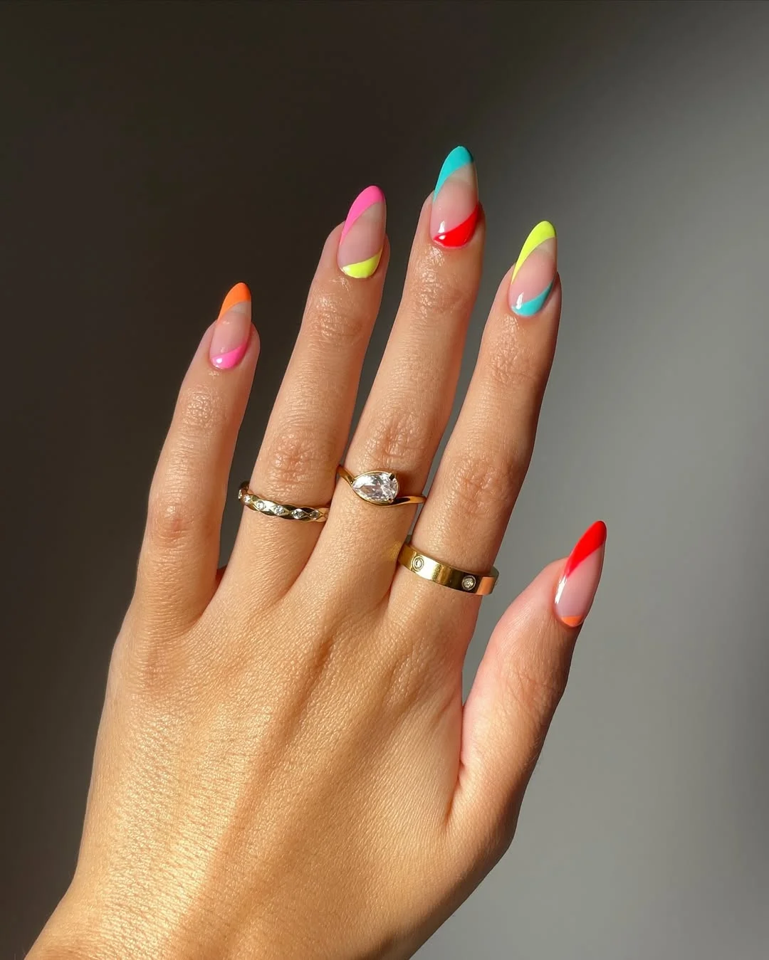 neon summer nails 2026 Rainbow French Tips That Make Every Summer Outfit Better