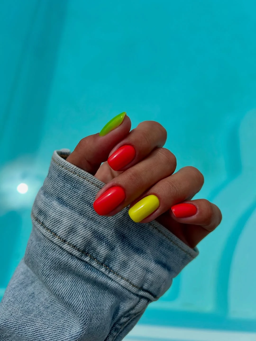 neon summer nails 2026 Color Clash Neon Nails That Feel Straight Out Of Vacation Season