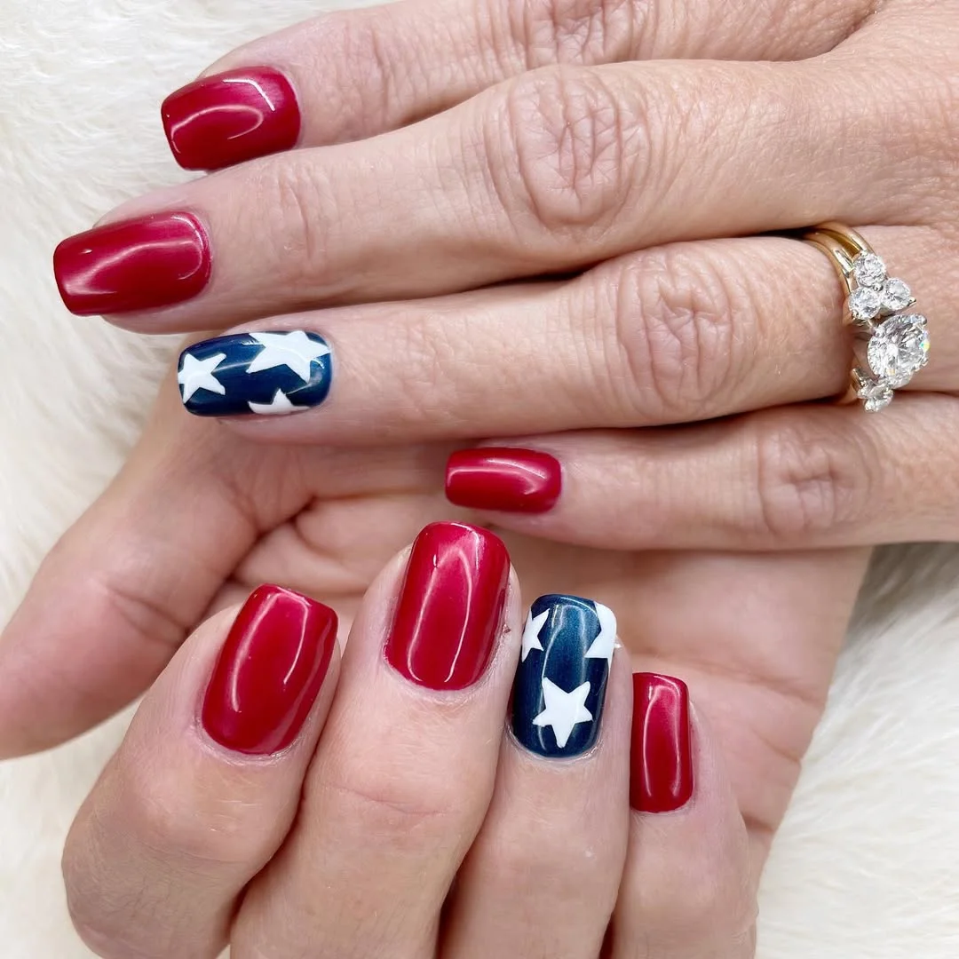 patriotic nails 2026 Minimal Star Accents With Timeless Patriotic Charm