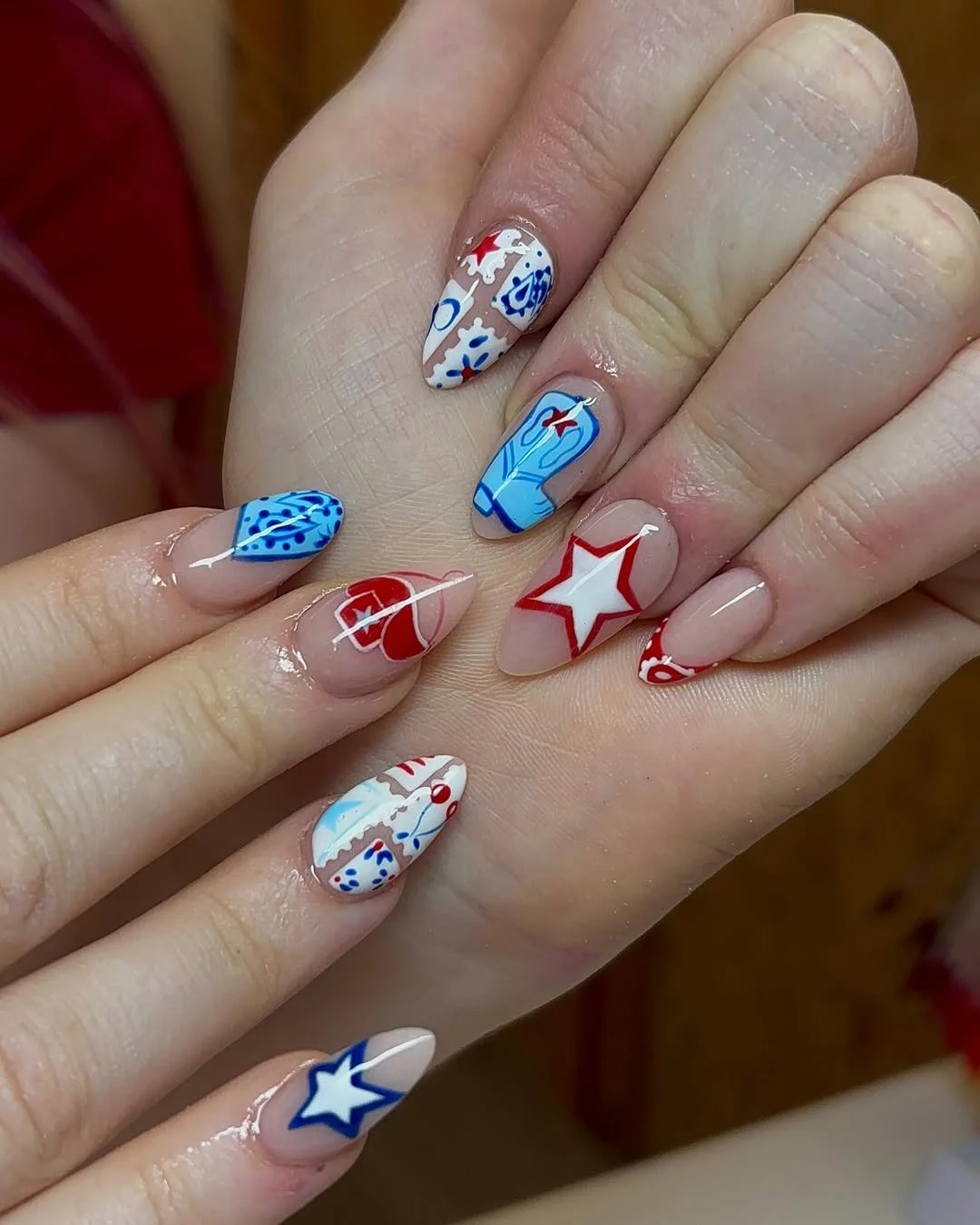 patriotic nails 2026 Bandana Americana Nail Art With Trendy Cowgirl Energy