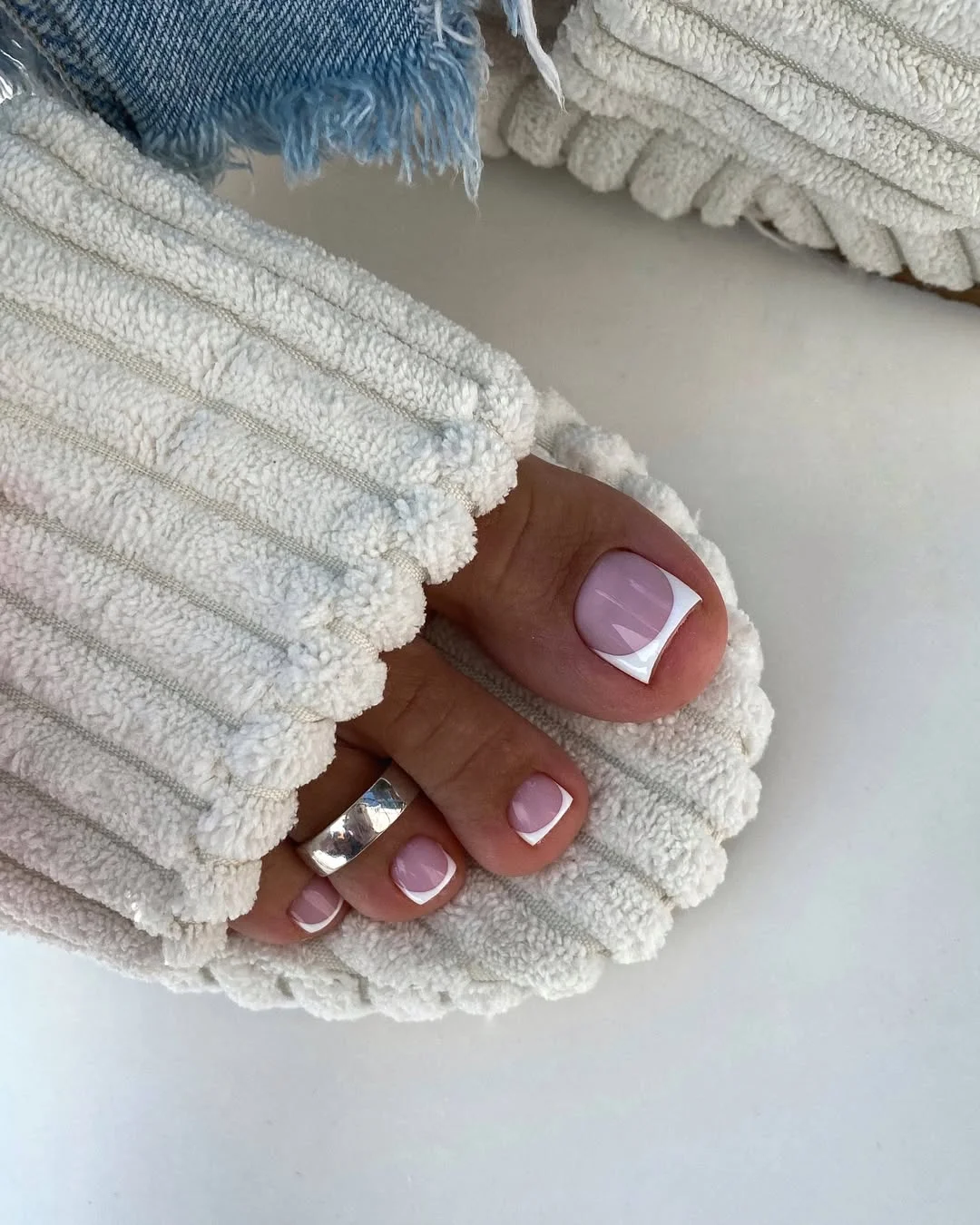 pedicure ideas - summer trends 2026 Soft Pink French Pedicure That Always Feels Polished