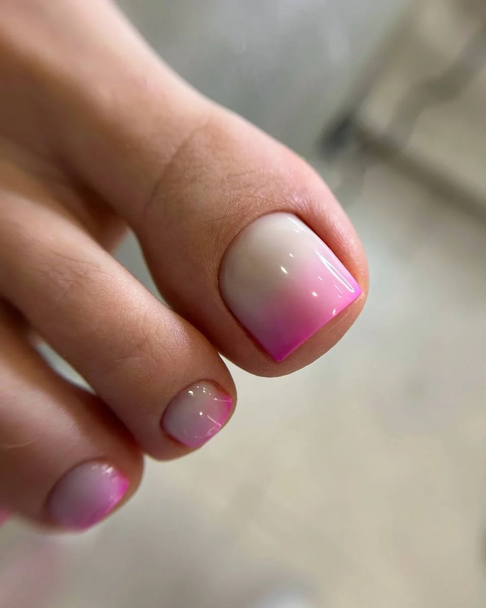 pedicure ideas - summer trends 2026 Pink Ombre Pedicure That Feels Soft and Playful