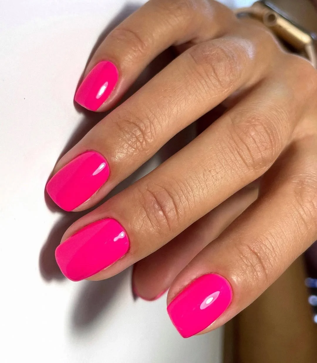 pink summer nails 2026 Glossy Neon Pink For The Ultimate Summer Glow