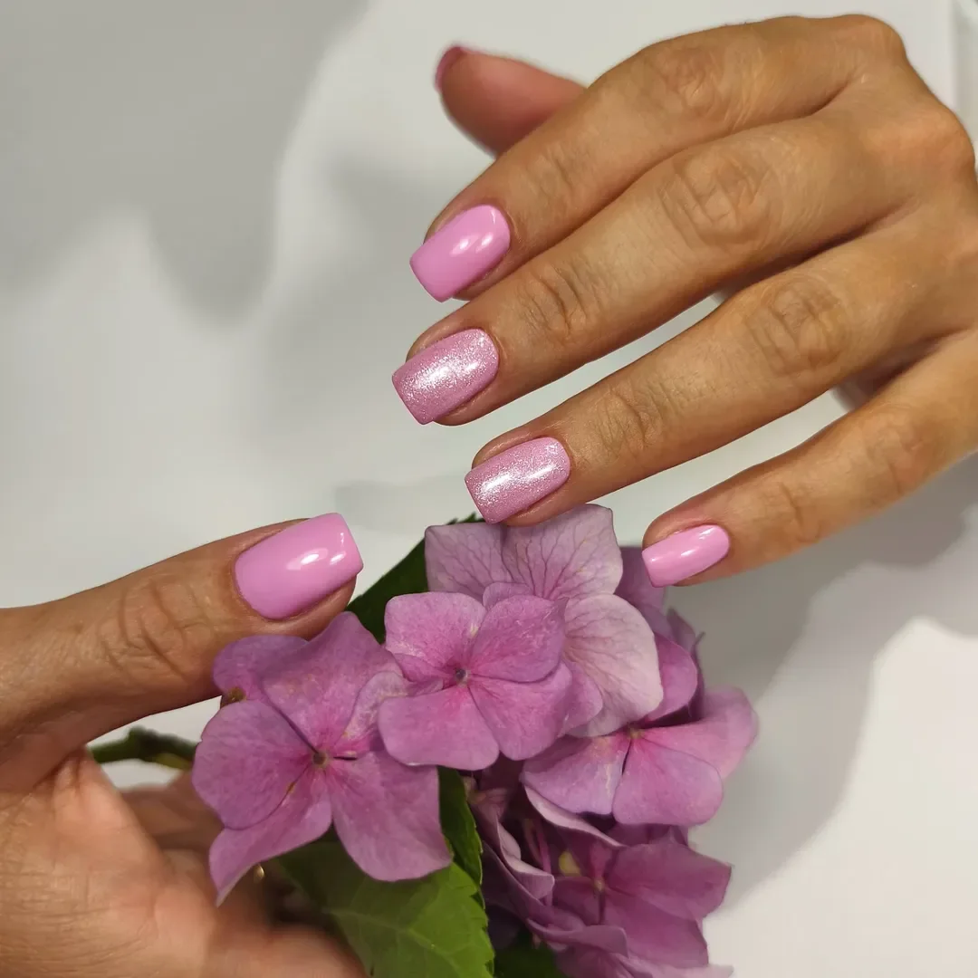 pink summer nails 2026 Soft Lavender Pink Nails With Subtle Shimmer