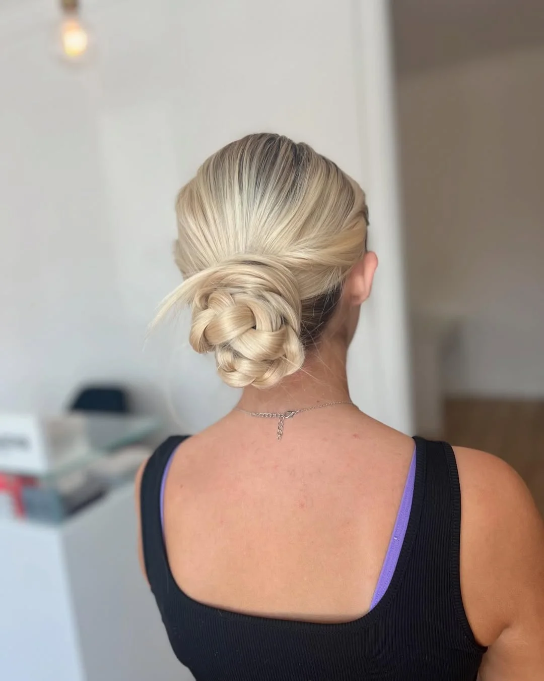 quick summer bun hairstyles 2026 Woven Blonde Bun With Braided Texture