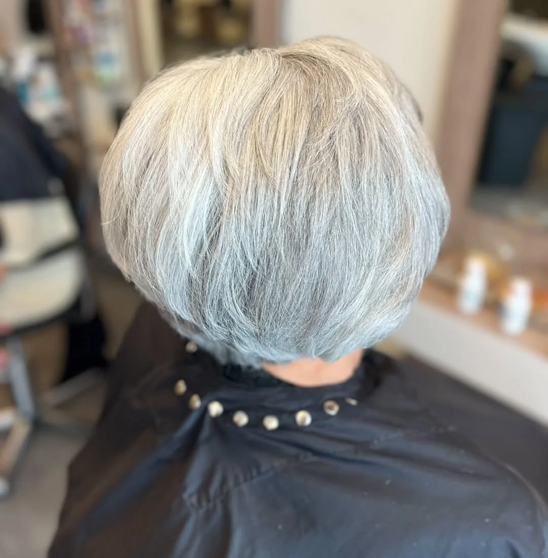refined summer haircuts for women over 60 2026 Rounded Silver Bob With Smooth Sculpted Shape