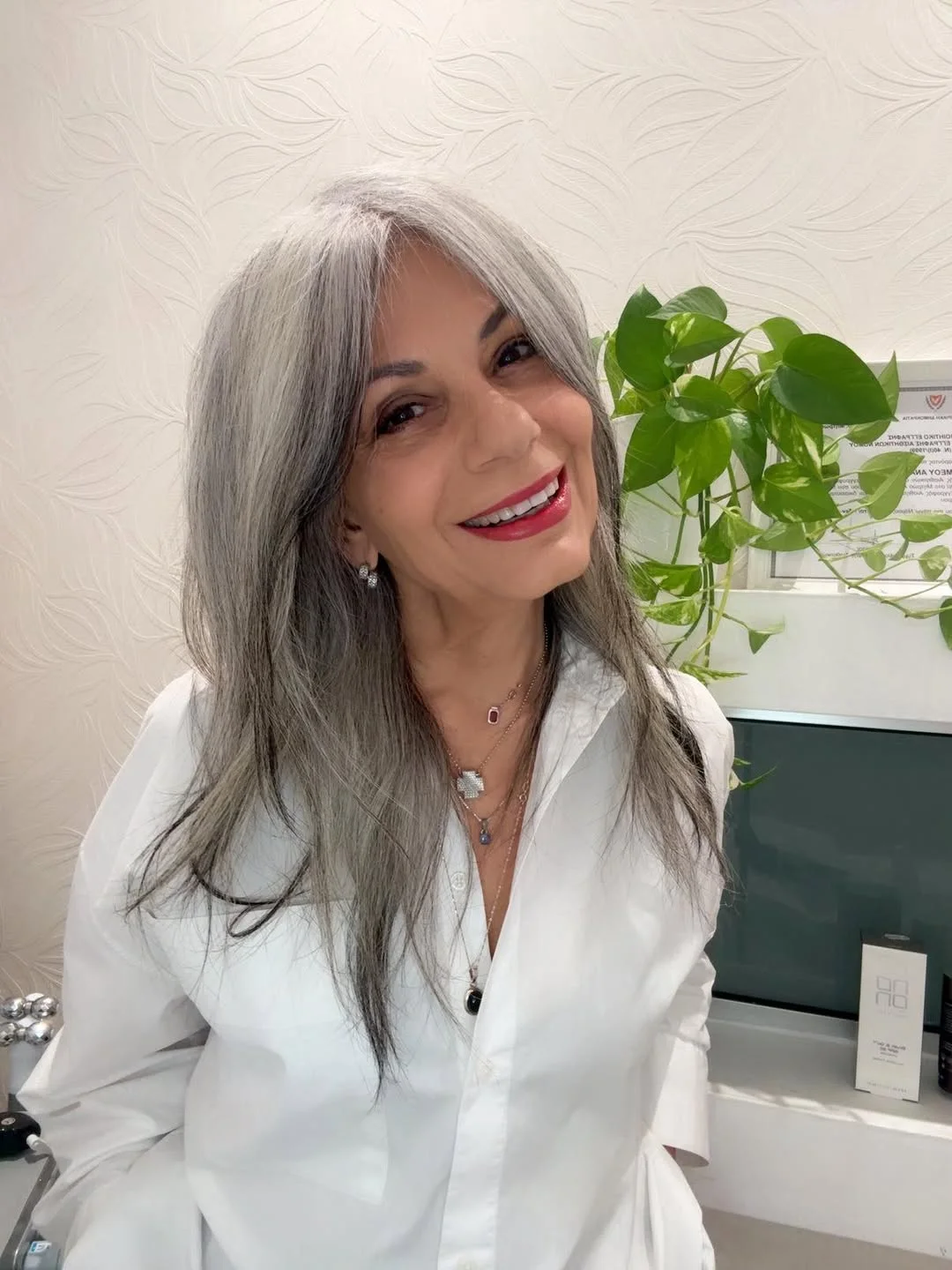 salon summer haircuts for women over 50 2026 Long Silver Layers With Feathered Summer Texture