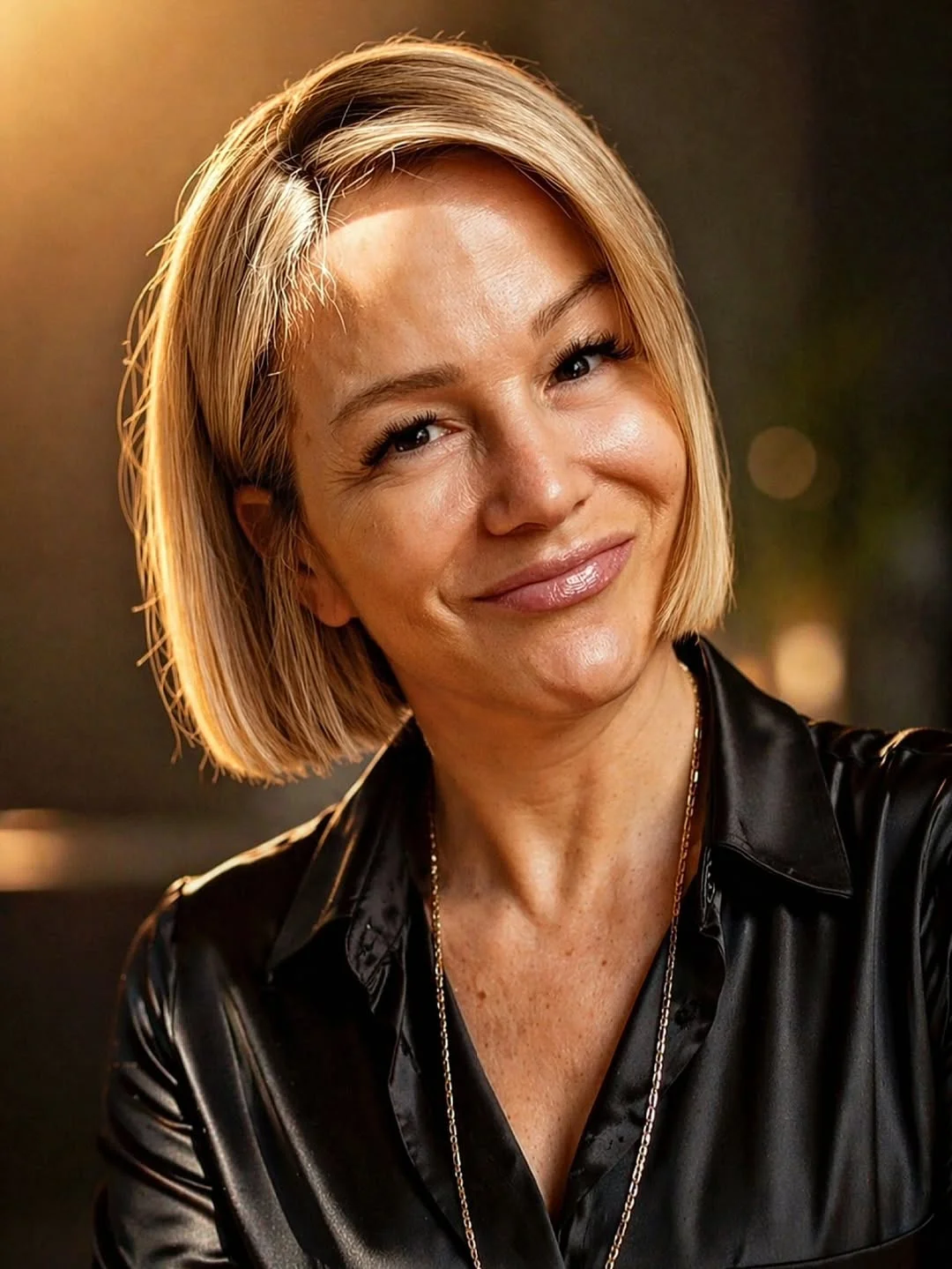 salon summer haircuts for women over 50 2026 Classic Sleek Blonde Bob With Minimalist Lines