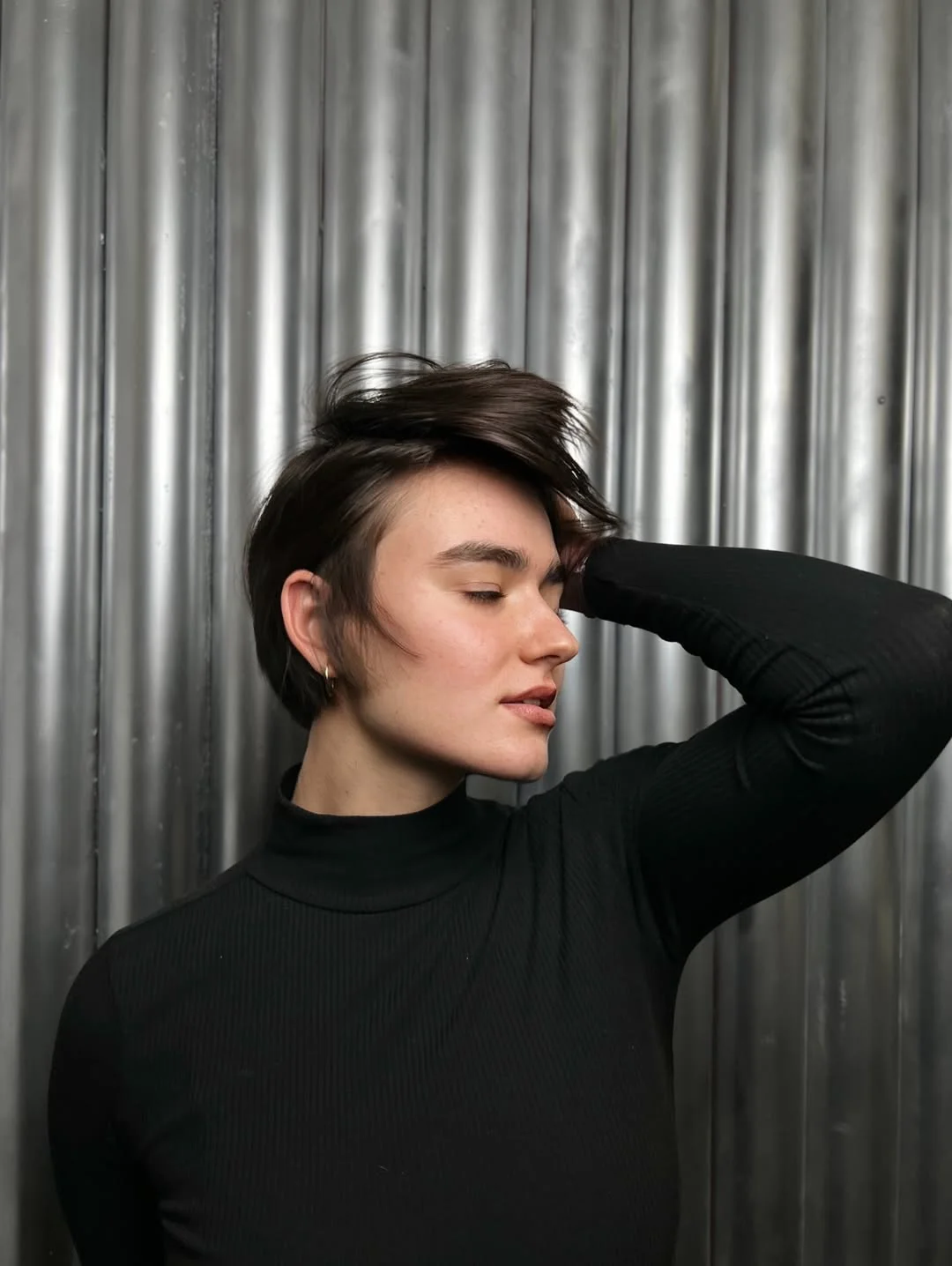 salon summer pixie haircuts 2026 Dark Espresso Pixie Bob With Editorial Sweep