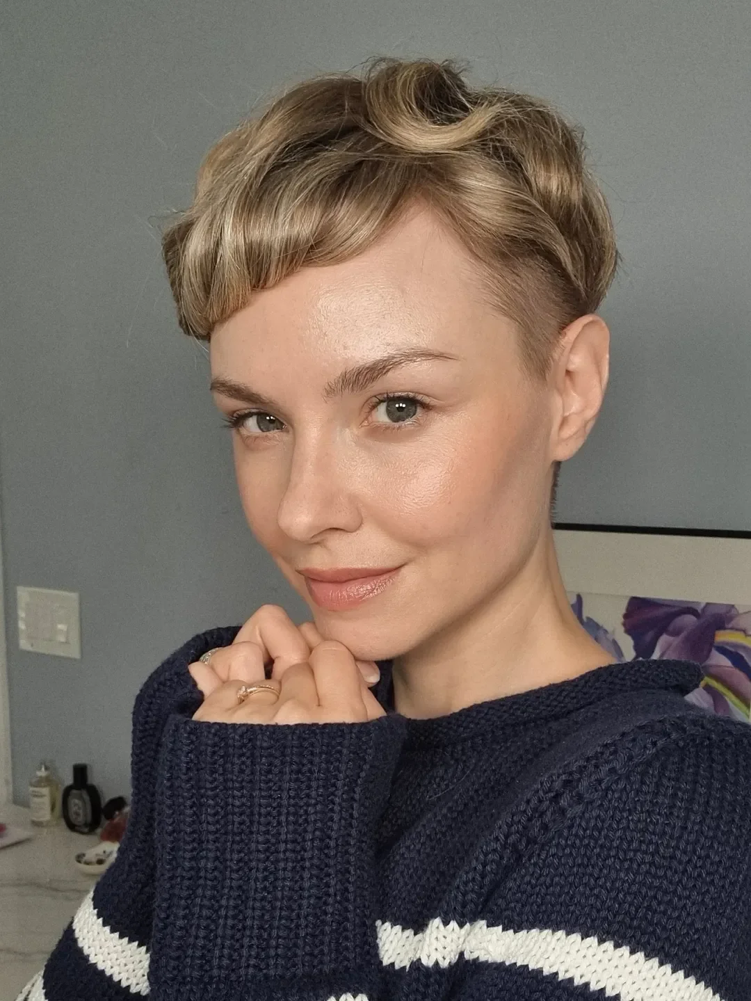 sassy summer short haircuts 2026 Textured Blonde Pixie with Micro Fringe