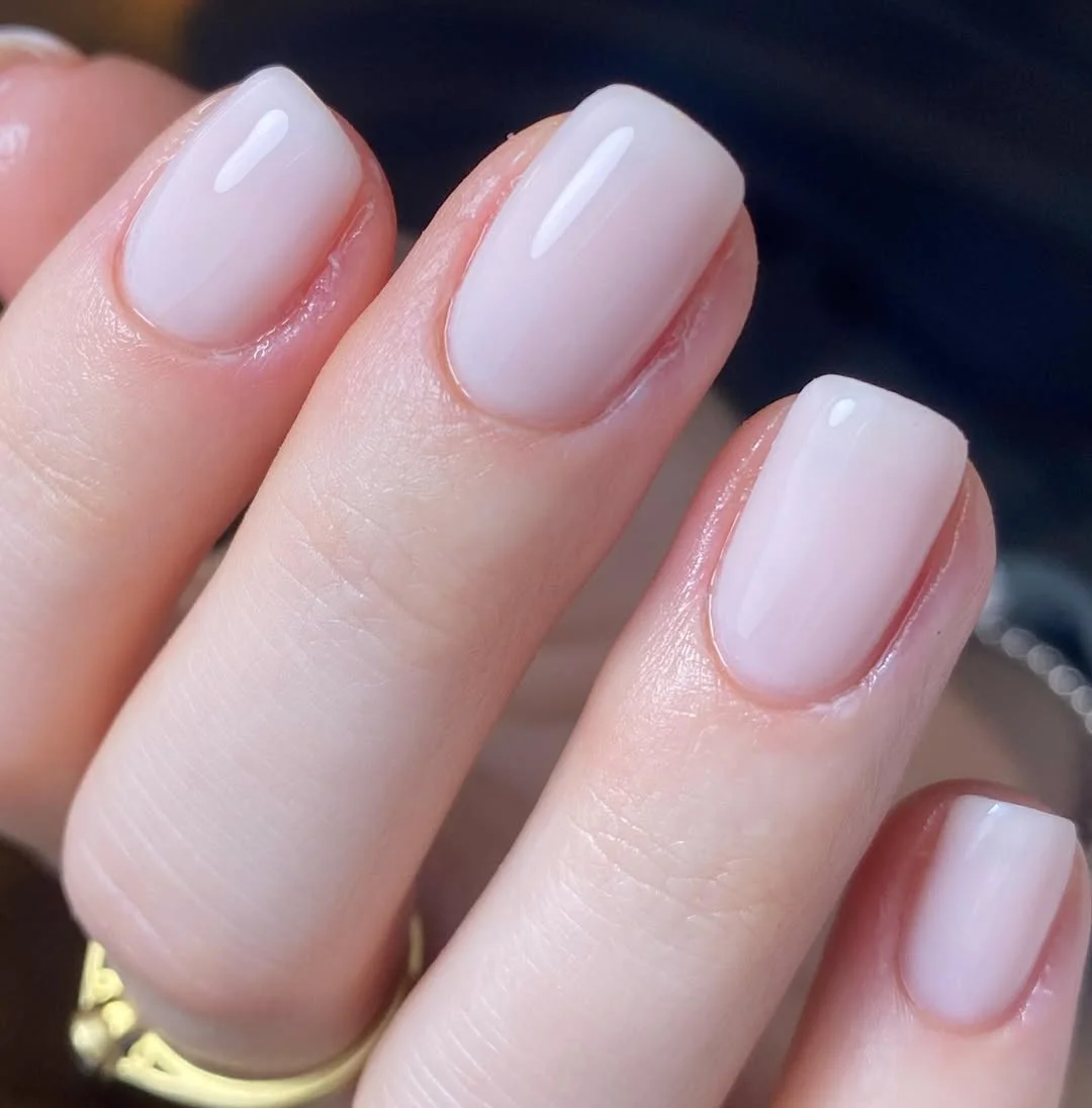 short squoval nails design 2026 Milky Nude Perfection for Everyday Elegance