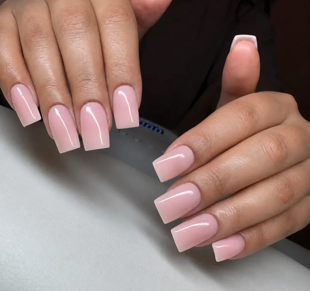 short squoval nails design 2026 Soft Baby Pink for an Effortlessly Polished Finish