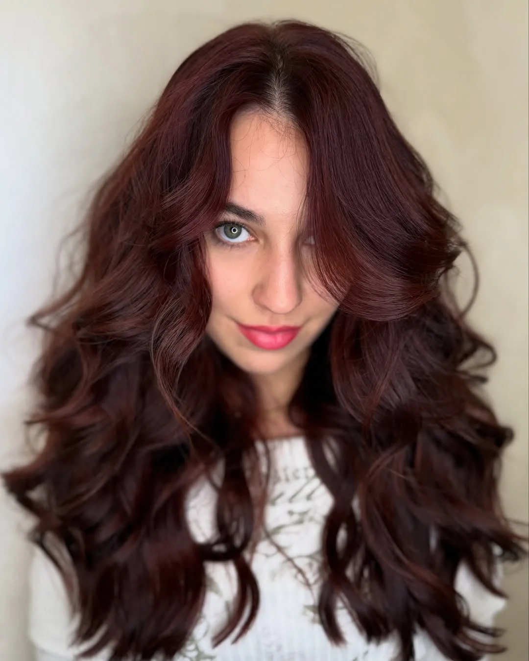 stylish summer haircuts for plus size women 2026 Rich auburn layered length with face-framing softness