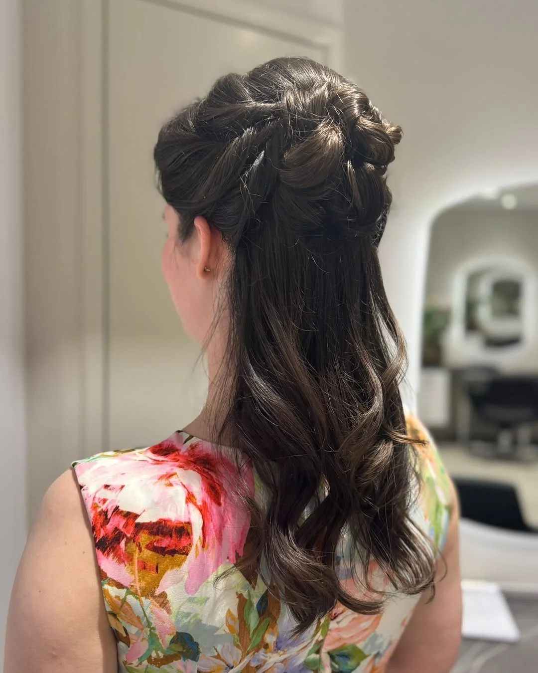 stylish summer wedding guest hairstyles 2026 Twisted Half-Up Curls with Soft Volume