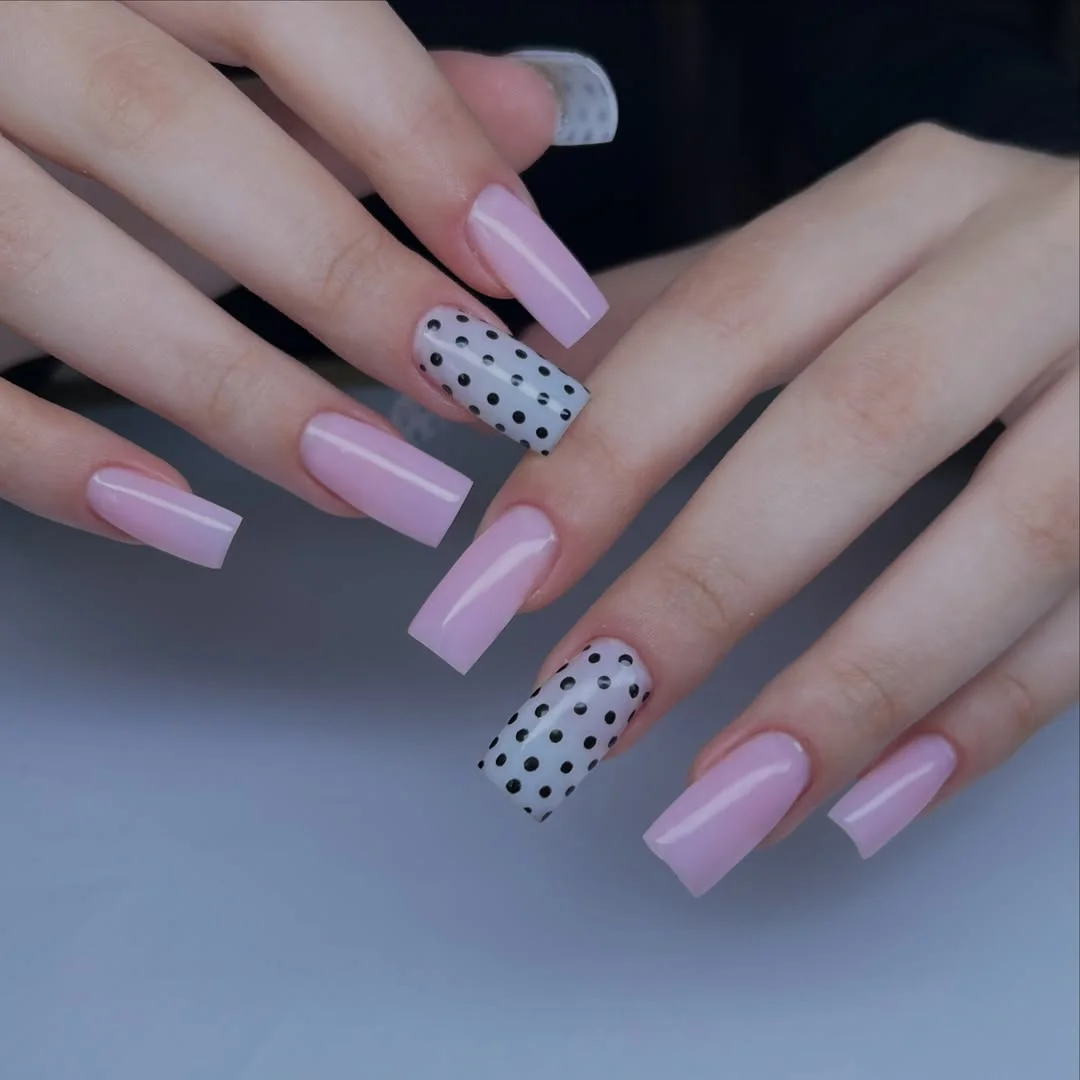 Summer beach nail ideas 2026 Playful Polka Dots with Sweet Resort Charm