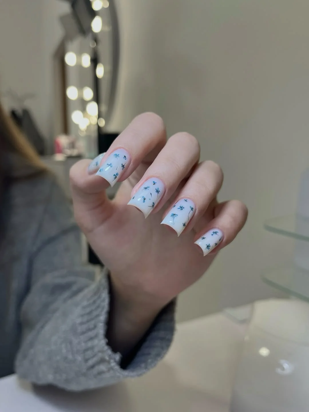 Summer beach nail ideas 2026 Dainty Floral Details for Coastal Cottage Vibes