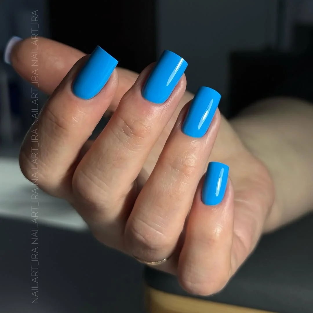 Summer beach nail ideas 2026 Bright Sky Blue for Endless Ocean Views