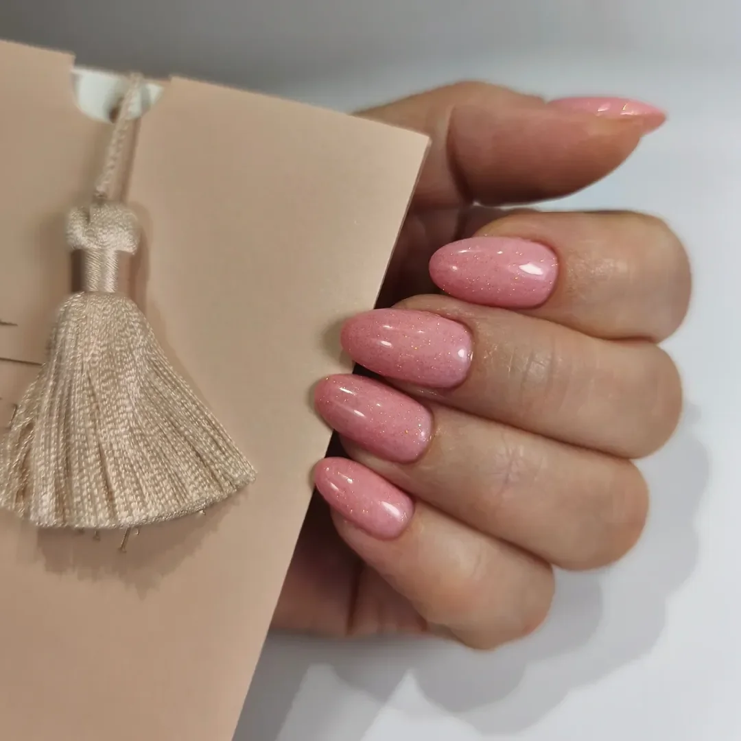 Summer beach nail ideas 2026 Soft Pink Shimmer for Sunset Walks