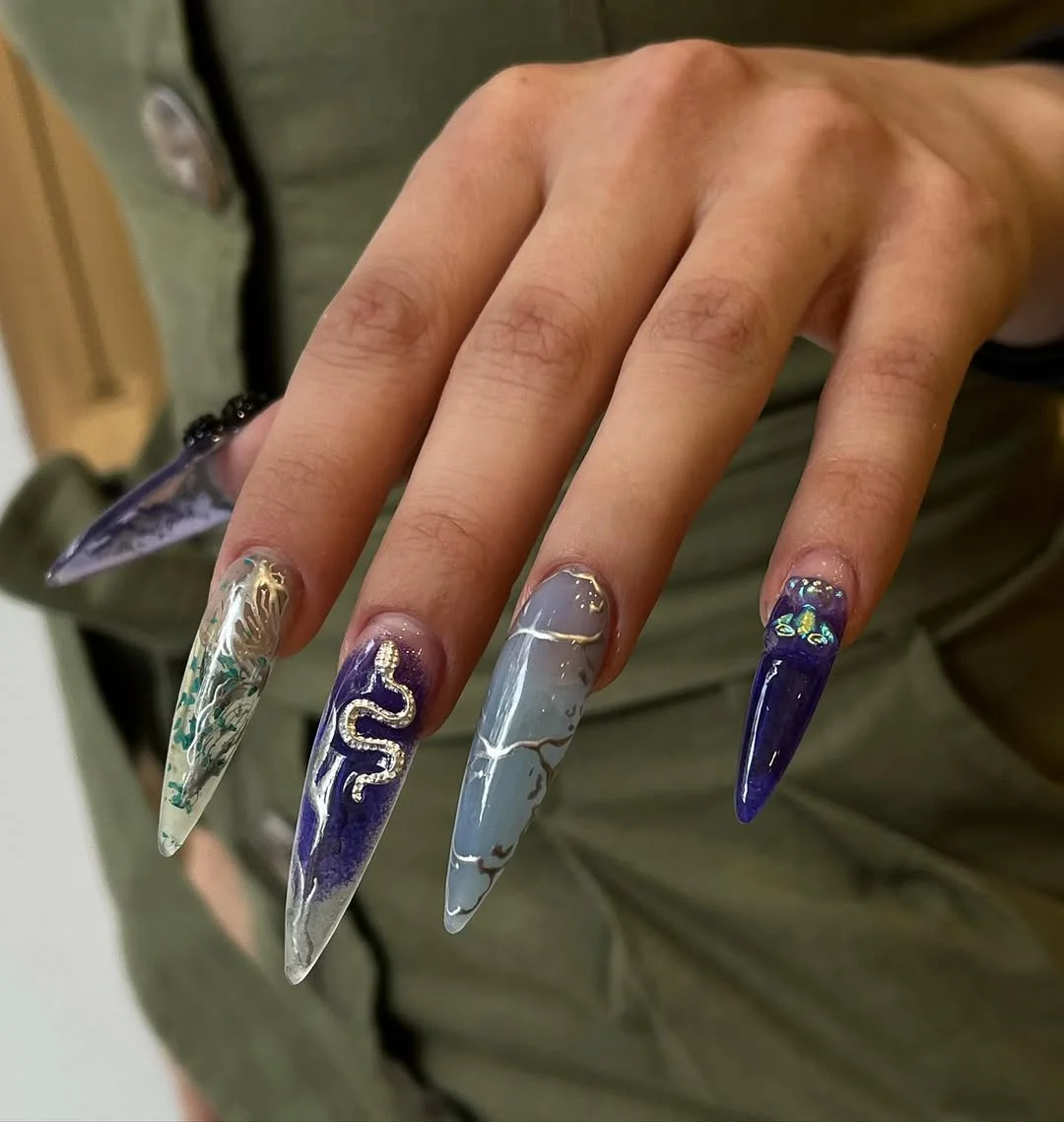Summer beach nail ideas 2026 Mermaid Mystique with Ocean Fantasy Details